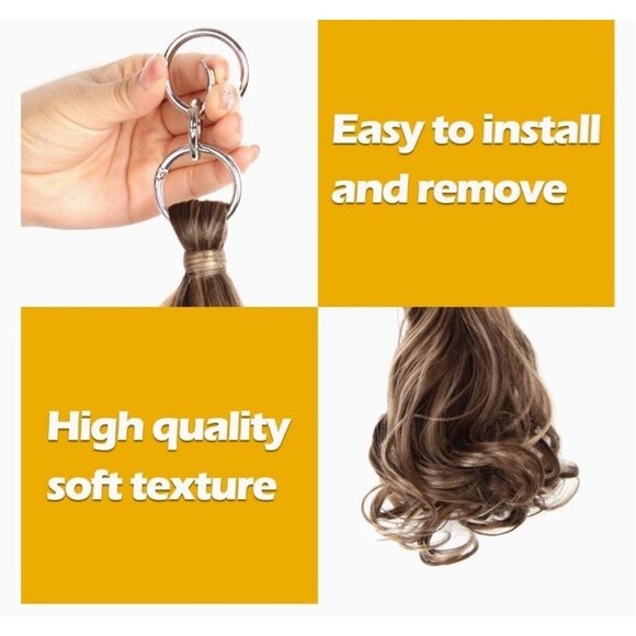 Ponytail Extension 14 Inch Blonde Ombre Hair Synthetic Ponytails Hairpieces A1 - Picture 4 of 5